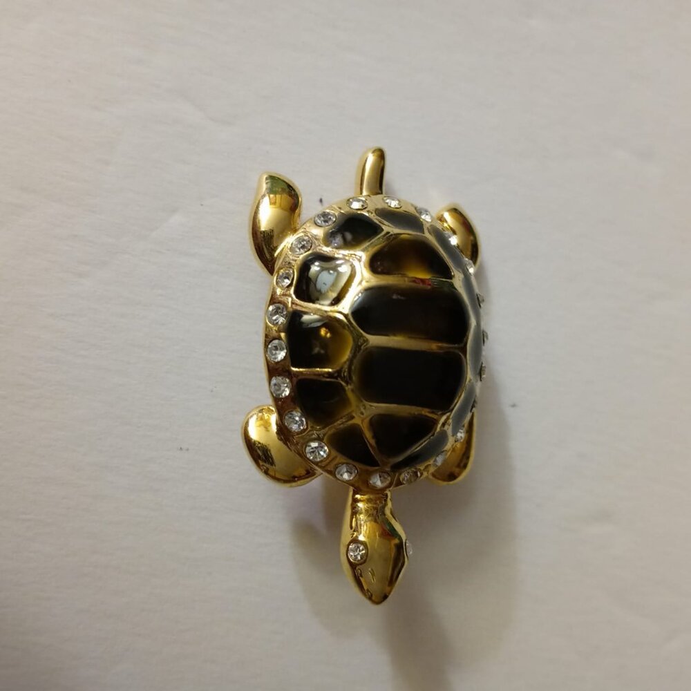 Black and Rhinestone Turtle - Picture 2 of 3